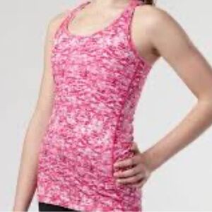 90• reflex performance racerback workout tank in pink and purple.